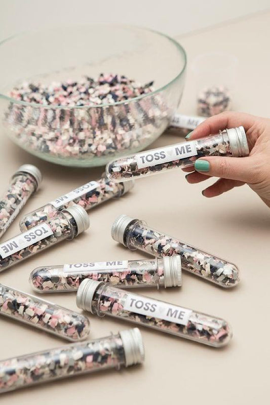 50pcs Personalized Clear Plastic Tubes with Stickers for Wedding Favors, Wedding Send off Ideas, Confetti Tube with Stickers for Wedding Exit