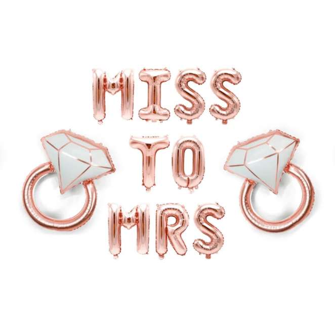 Miss To Mrs Letter Balloon Banner Party Decorations for Bridal Shower or Bachelorette Decorations - Hibrides