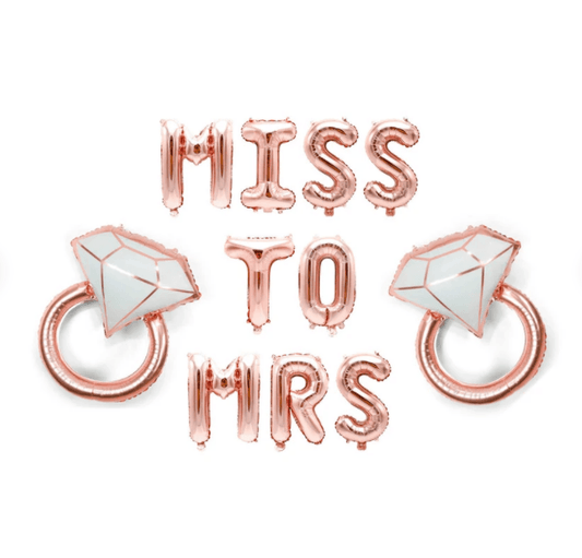 Miss To Mrs Letter Balloon Banner Party Decorations for Bridal Shower or Bachelorette Decorations - Hibrides