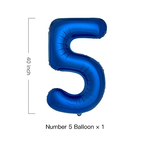 40 Inch Large Royal Blue Helium Foil Number Balloons for Birthday Party - Hibrides
