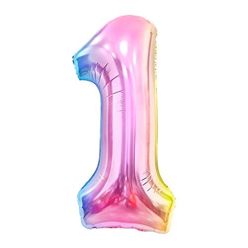 40 inch Giant Number Rainbow Foil Balloon for Birthday Party Wedding - Hibrides