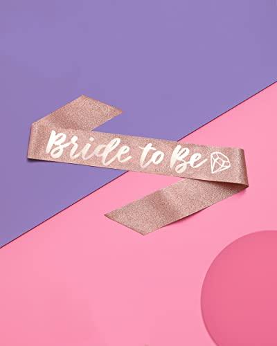 Rose Gold Glitter Bachelorette Party Sash for Bachelorette Party Decorations - Hibrides