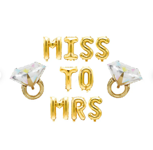 Miss To Mrs Letter Balloon Banner Party Decorations for Bridal Shower or Bachelorette Decorations - Hibrides