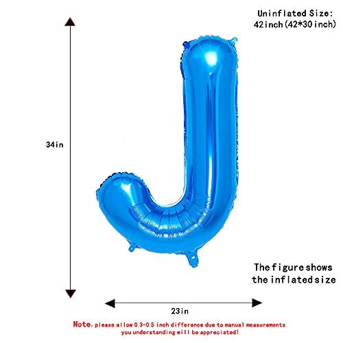 40 Inch Single Blue Alphabet Giant Letter Foil Balloons Aluminum for Wedding Birthday Party Decorations - Hibrides
