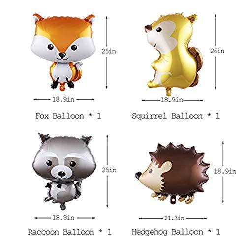 Woodland Animal Balloons & Happy Birthday Banner Birthday Party Decorations - Hibrides