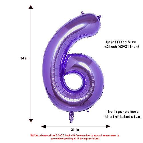 40 Inch Purple Jumbo Digital Number Balloons Foil Mylar Balloons for Birthday Party and Anniversary - Hibrides