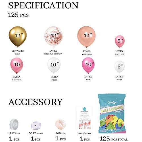 140Pcs Rose Gold Balloons 12" for Baby Shower Wedding Party Decorations - Hibrides