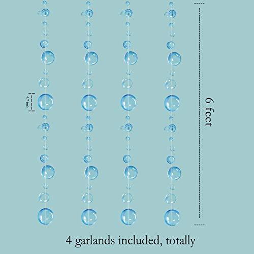 4 Strings Flat Under the Sea Blue Bubble Garlands for Little Mermaid Party Decorations - Hibrides