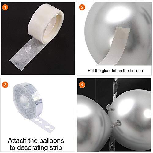 120 pcs Silver Blue Balloons Garland Kit for Bridal Shower Wedding Decorations - Hibrides