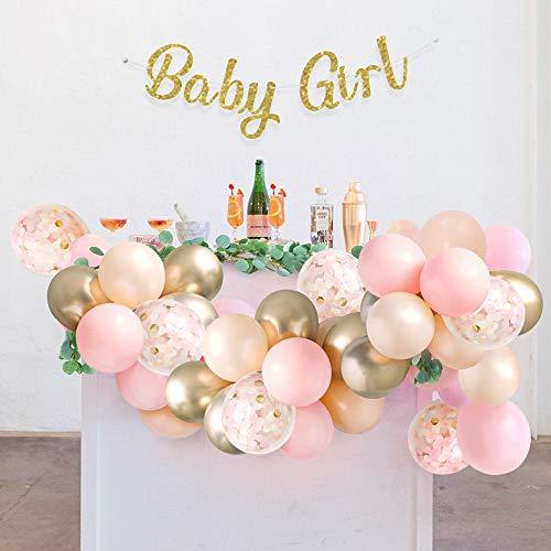 Baby Shower Decorations for Girl with Pink Balloon Arch Garland Kit - Hibrides