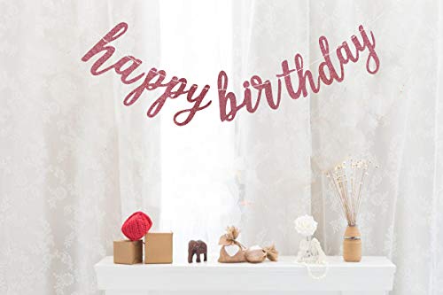 Rose Gold Happy Birthday Alphabet Banner for Birthday Party Decorations - Hibrides