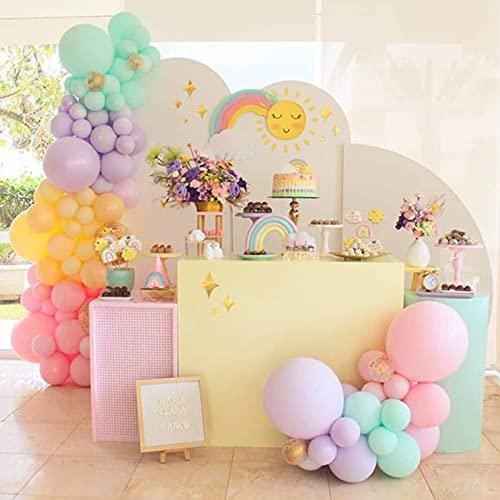 139pcs Unicorn Rainbow Macaroon Balloons Garland for Baby Shower Birthday - Hibrides