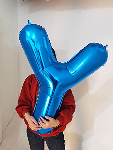 40 Inch Single Blue Alphabet Giant Letter Foil Balloons Aluminum for Wedding Birthday Party Decorations - Hibrides