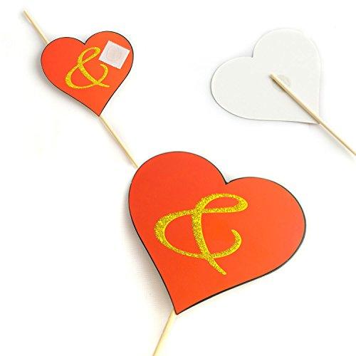 31 Printed Pieces Wedding Photo Booth Props for Wedding Decorations - Hibrides