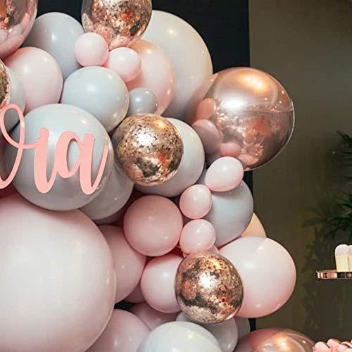 167 Pcs Pink and Gray Balloon Garland Arch Kit for Bridal Shower and Birthday - Hibrides