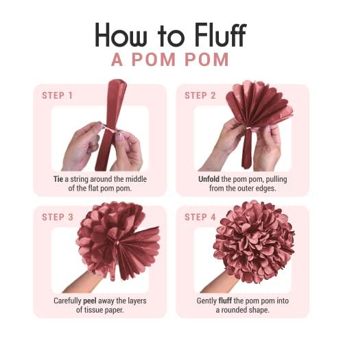 20pcs Paper Pom Poms Party Kit for Birthday Bridal Shower Party Decorations - Hibrides