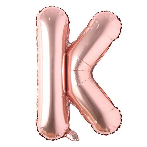 40 inch Letter Rose Gold Alphabet Number Balloon Foil Mylar Balloons for Bridal Shower and Birthday - Hibrides