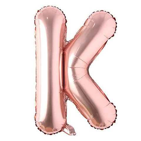 40 inch Letter Rose Gold Alphabet Number Balloon Foil Mylar Balloons for Bridal Shower and Birthday - Hibrides