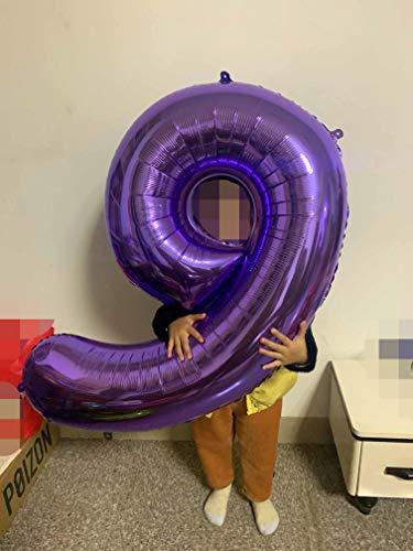 40 Inch Purple Jumbo Digital Number Balloons Foil Mylar Balloons for Birthday Party and Anniversary - Hibrides
