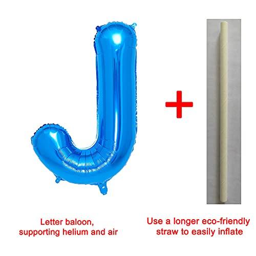 40 Inch Single Blue Alphabet Giant Letter Foil Balloons Aluminum for Wedding Birthday Party Decorations - Hibrides