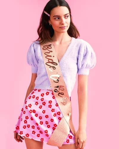 Rose Gold Glitter Bachelorette Party Sash for Bachelorette Party Decorations - Hibrides