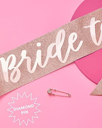 Rose Gold Glitter Bachelorette Party Sash for Bachelorette Party Decorations - Hibrides
