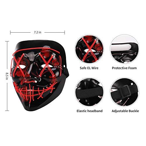 Scary Halloween Mask, LED Light up Mask Cosplay for Halloween Party Decorations - Hibrides