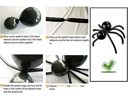 186Pcs Halloween Balloon Garland Arch kit with Spider Balloons for Halloween Theme Party Decorations - Hibrides