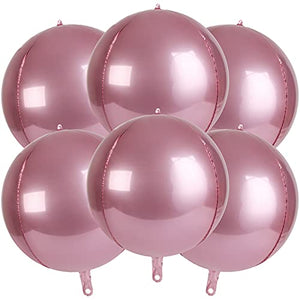 6Pcs Pink 4D Balloons Mylar Foil Balloons for Birthday Wedding Party Decorations - Hibrides