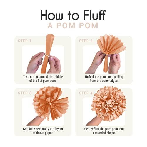 20PCS Tissue Pom Pom Decorations for Birthday and Bridal Shower - Hibrides