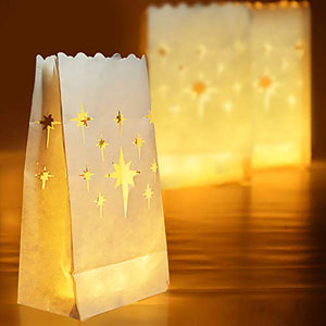 50PCS White Luminary Candle Bags for Wedding Halloween, Christmas - Hibrides
