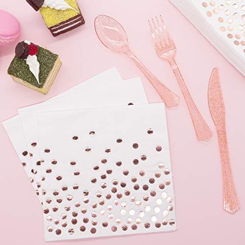 350 PCS Disposable Dinnerware Set for Birthday Bridal Shower Bachelor Wedding Party - Hibrides