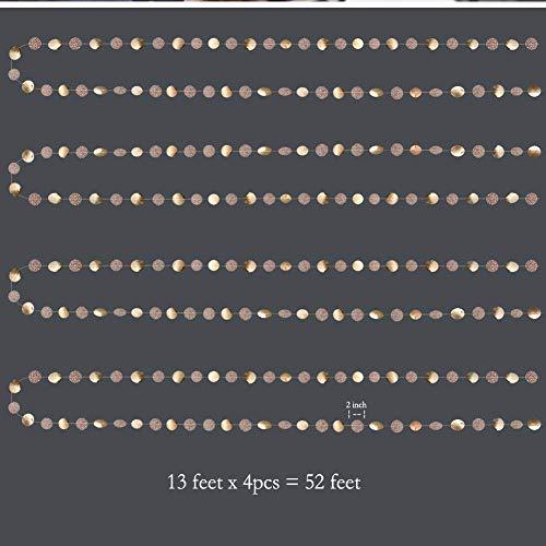 Glitter Champagne Circle Dots Garland Bunting for Wedding Bachelorette - Hibrides