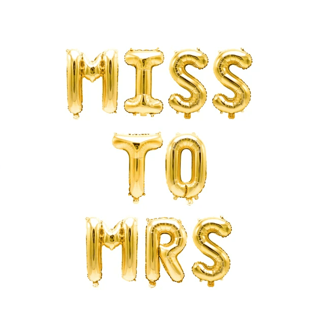 Miss To Mrs Letter Balloon Banner Party Decorations for Bridal Shower or Bachelorette Decorations - Hibrides