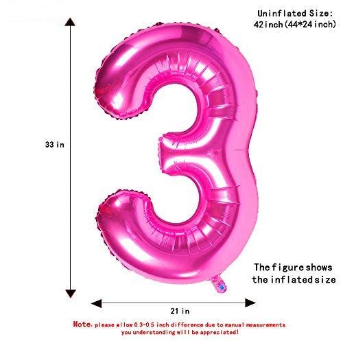 40 Inch Pink Jumbo Number Balloons for Birthday Foil Balloon Party Decorations - Hibrides
