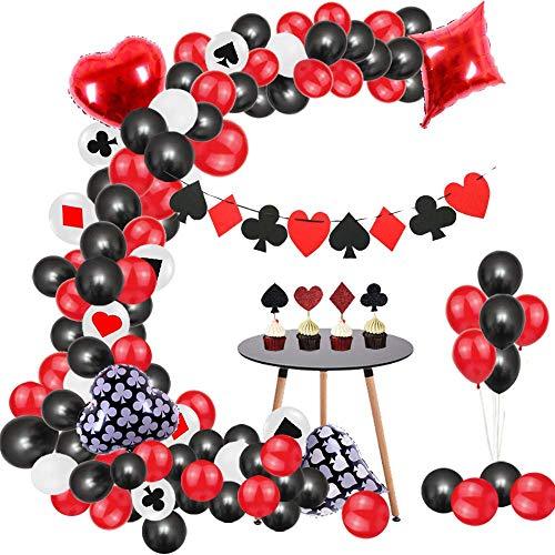95pcs Casino Party Decorations Game Night Balloons Garland - Hibrides
