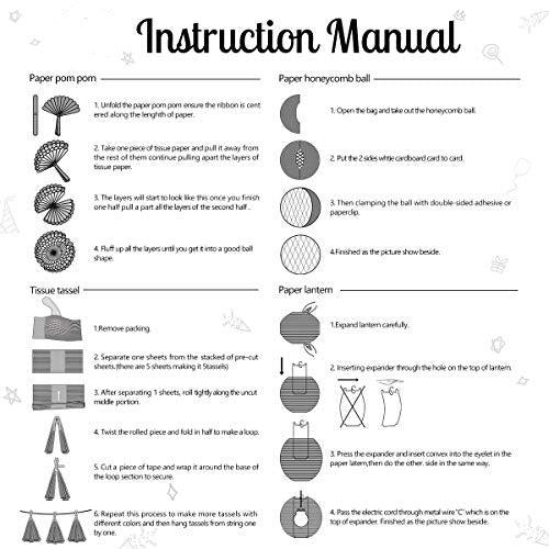 12 PCS Black Gold White Tissue Paper Pom Poms for Wedding Birthday Bridal Shower Decorations - Hibrides