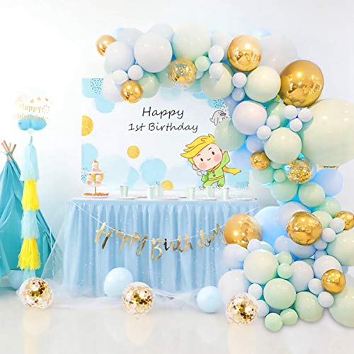124pcs Macaroon Blue Balloon Garland Kit Baby Shower Decorations for Boys - Hibrides
