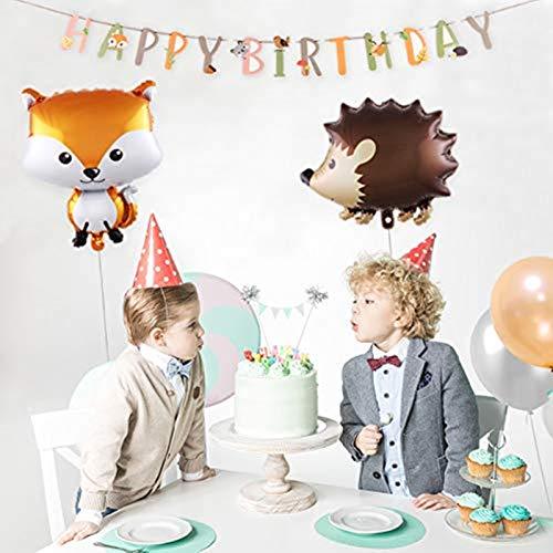 Woodland Animal Balloons & Happy Birthday Banner Birthday Party Decorations - Hibrides