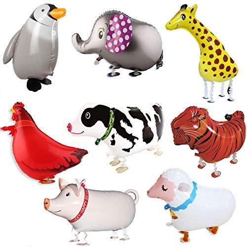 Walking Animal Balloons, 8Pcs Forest Animals Birthday Balloons Animal Theme Birthday Party Decorations - Hibrides