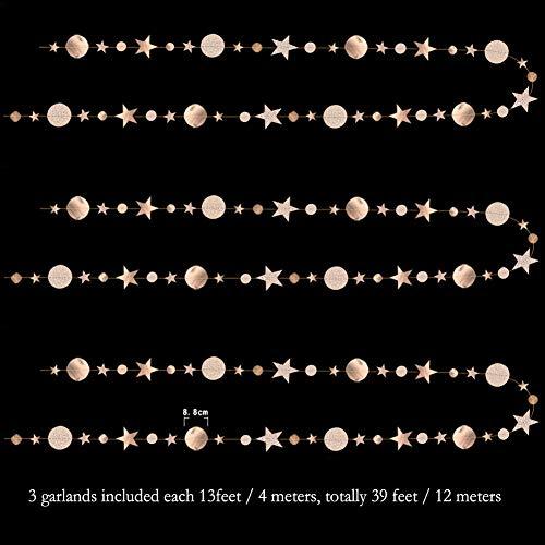 Champagne Circle Dot Garland Twinkle Star Hanging Streamer for New Year Birthday - Hibrides