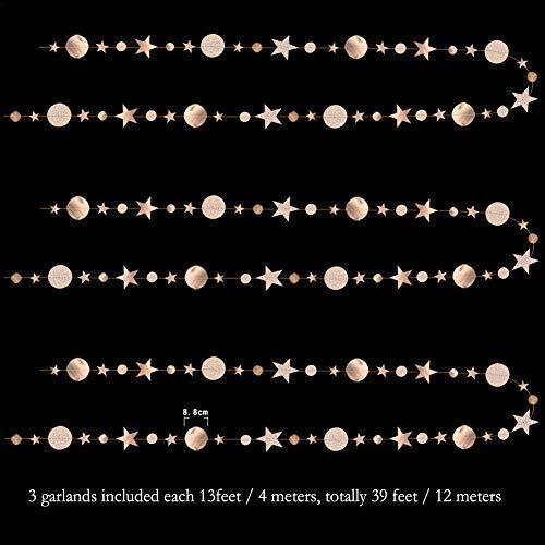 Champagne Circle Dot Garland Twinkle Star Hanging Streamer for New Year Birthday - Hibrides