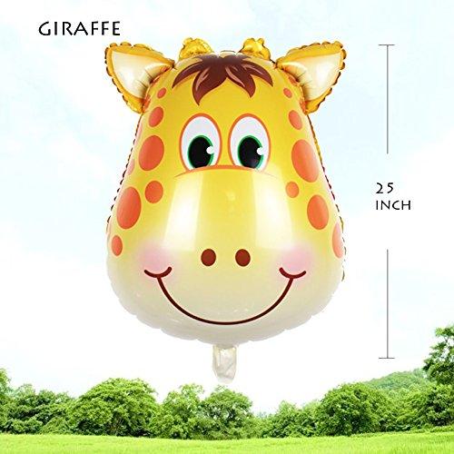 6pcs Giant Zoo Animal Balloons Kit For Jungle Safari Animals Theme Birthday Party Decorations - Hibrides