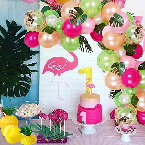 92pcs Tropical Balloons Arch Garland Kit with Palm Leaves for Baby Shower Birthday - Hibrides