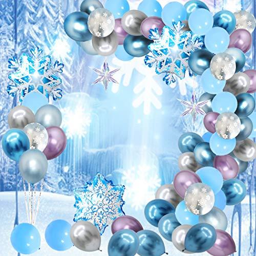 90Pcs Snowflake Balloon Garland Arch kit for Winter Wonderland Christmas - Hibrides