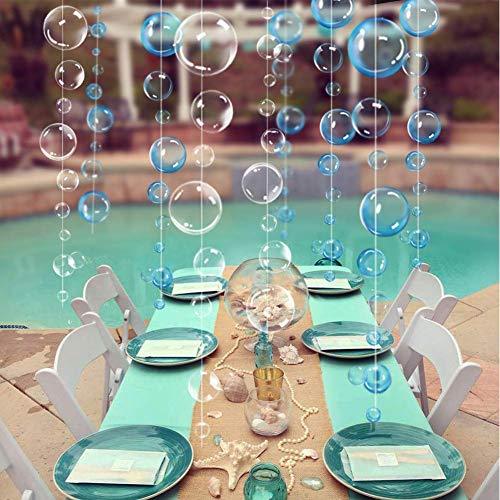 4 Strings Flat Under the Sea Blue Bubble Garlands for Little Mermaid Party Decorations - Hibrides