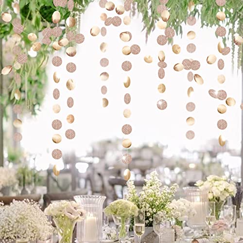 Glitter Champagne Circle Dots Garland Bunting for Wedding Bachelorette - Hibrides