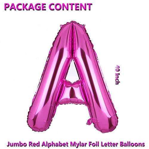 40 Inch Jumbo Pink Alphabet Mylar Foil Helium Letter Balloons for Bridal Shower Anniversary - Hibrides