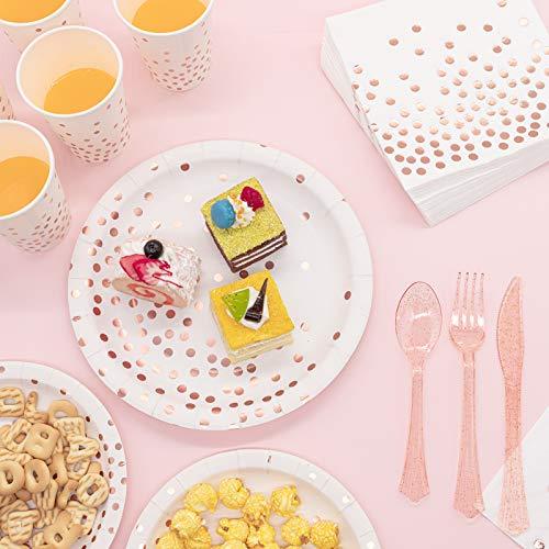 350 PCS Disposable Dinnerware Set for Birthday Bridal Shower Bachelor Wedding Party - Hibrides