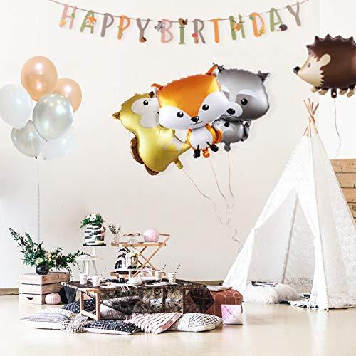 Woodland Animal Balloons & Happy Birthday Banner Birthday Party Decorations - Hibrides